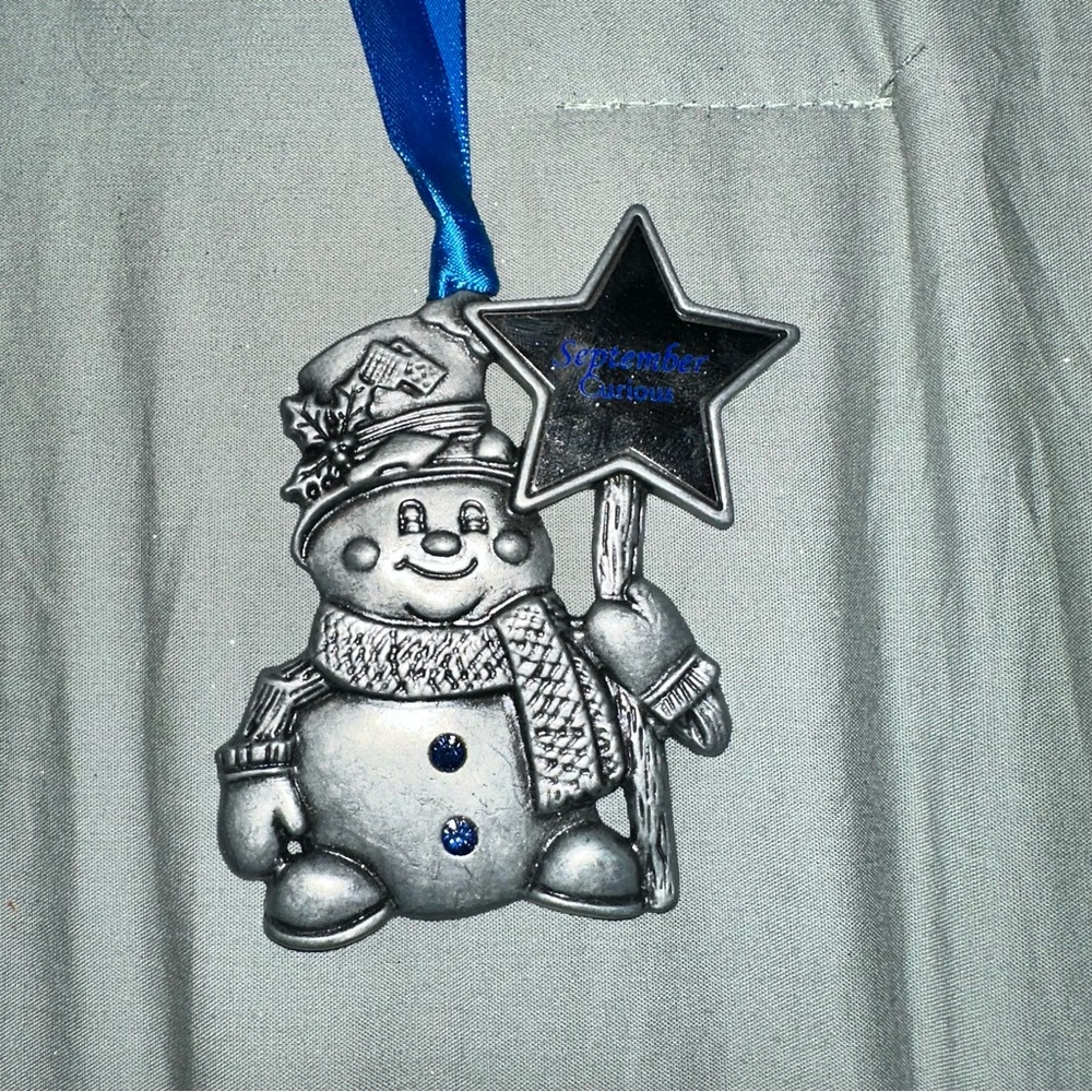Pewter  December Birthstone Snowman‎ Ornament Gloria Duchin 2000